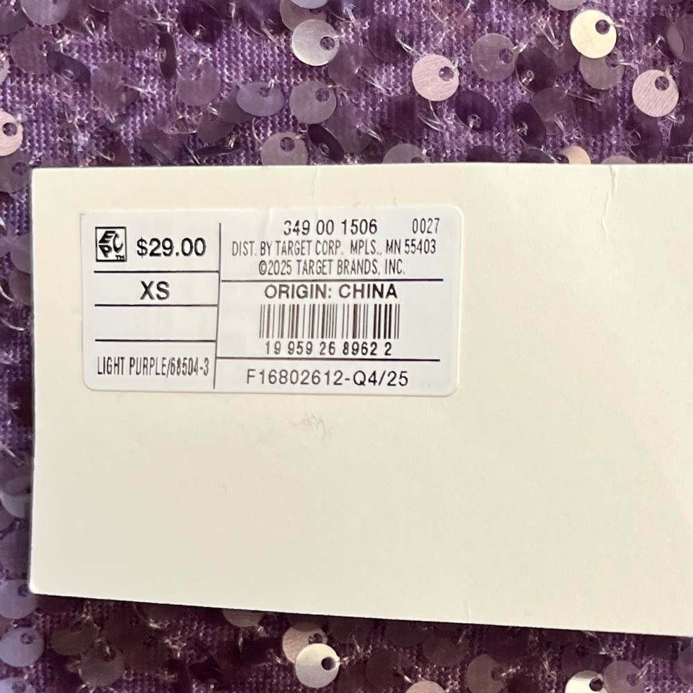 A New Day Purple Sequin Top Womens XS Short Sleeve Party Cocktail Holiday NWT - Picture 3 of 13